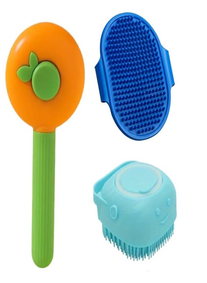 KittuPet مجموعة كيتو بيت للعناية بالكلاب والقطط 3 في 1، فرشاة تنظيف ذاتية التنظيف، قفاز استحمام مطاطي، وشامبو - Image 1